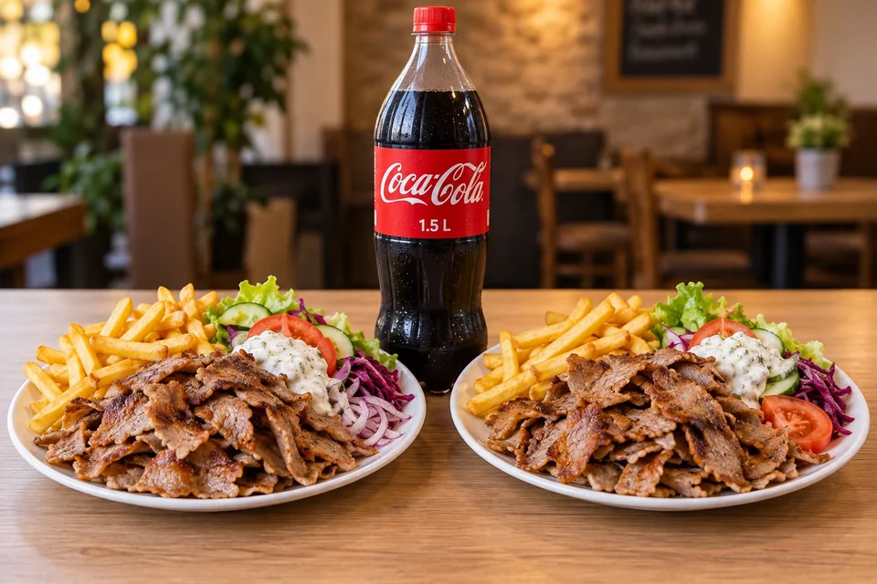 Kaksi kebabannosta ja 1,5 litran Coca-Cola